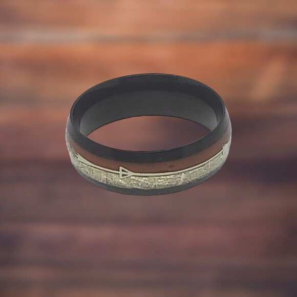 Noah Koa Wood Black Tungsten Carbine Men's Ring  *!NEW SIZES!* - Picture 4 of 12